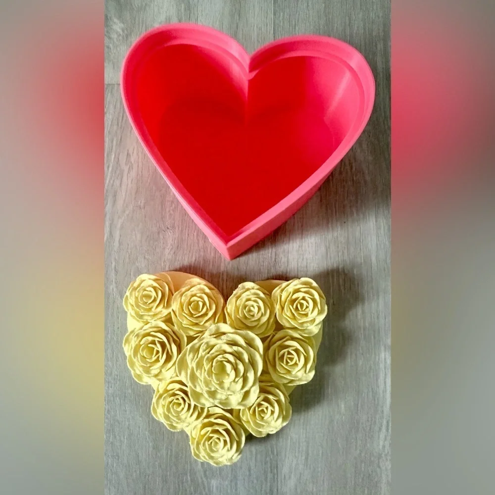 Roses Heart Container Valentine's Day 3D printed jewelry box gift